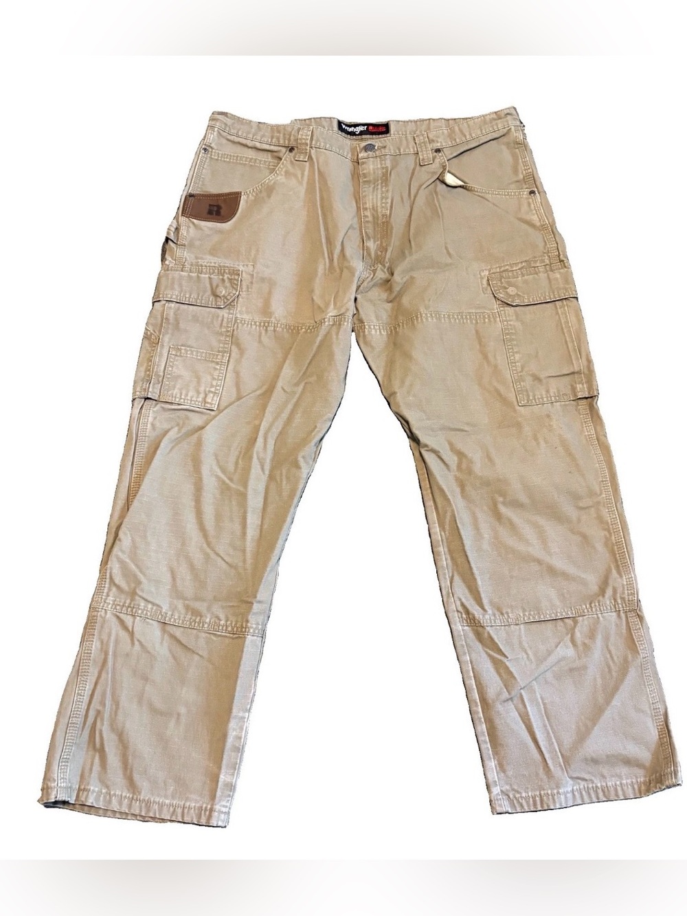 Wrangler Riggs Workwear Khaki Cargo Carpenter Pants Men’s 40x30 Beige Outdoor